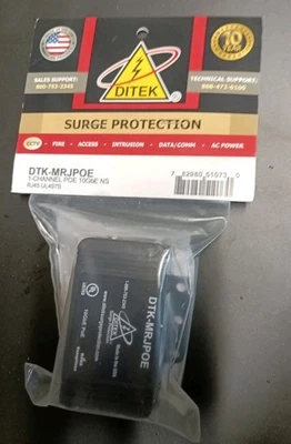 Ditek DTK MRJPOE Surge Suppressor for Power Over Ethernet Devices - Image 1 of 4