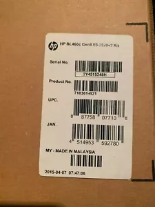 718361-B21 INTEL XEON CPU KIT E5-2620V2 6 CORE FOR HP BL460C G8 / WS460C G8 - Picture 1 of 2
