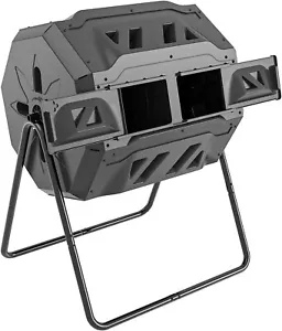 Garden Compost Bin from BPA Free Dual Rotating Outdoor Composting Tumbler 43 Gal - Picture 1 of 8