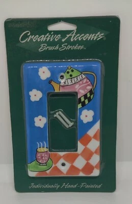 Acentos Creativos Pinceladas Pintado a Mano Interruptor de Luz Salida Cubierta Hora del Té Foto 1 de 3