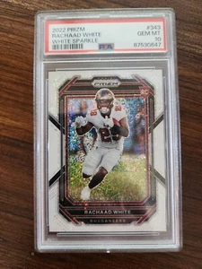 2022 Rachaad White Prizm Rookie PSA 10 White Sparkle RC - Picture 1 of 2