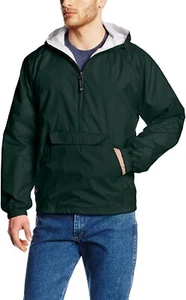 Charles River Apparel Mens Green Windbreaker Workwear Outdoor Hiking Jacket Sz M - Picture 1 of 8