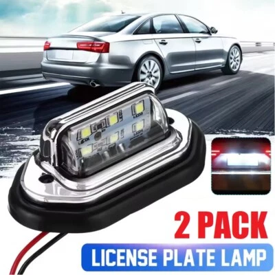 2× Car Boat Truck Accessories Interior LED Lights For License Plate Lamp 12V 24V - Image 1 of 4