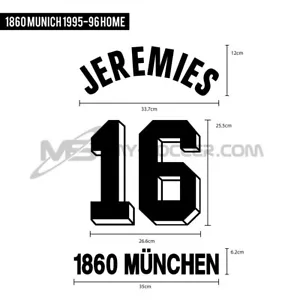 JEREMIES #16 + 1860 Munchen wording 1860 Munich Home 1995-96 PRINT (FLOCK) - Picture 1 of 5