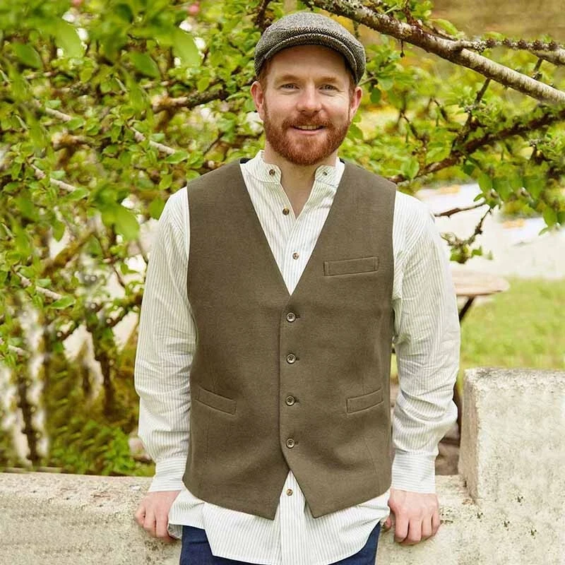 Inch羊毛粗花呢背心男式内衬100%纯棉 — 第 1/1 张图片