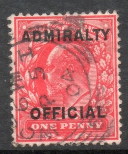 GB ED7 1902 Official 1d Red Admiralty Official  SG O102 fine used (3) - Picture 1 of 1