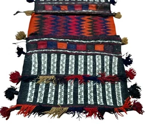 Antique Rare Handmade Vivid Kilim Soumak Collectable Wool Saddle Bag Caucasian - Picture 1 of 16