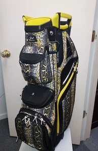 Womens Golf Cart Bag 14 Way Dividers Naples Bay Lightweight Snakeskin Black - Picture 1 of 14