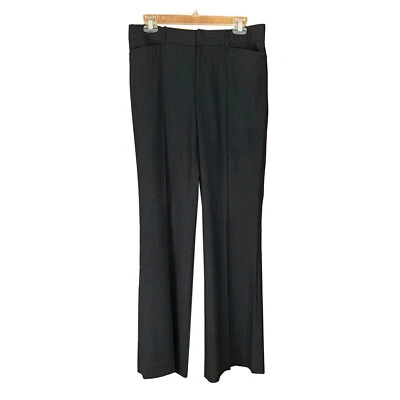 Club Monaco Women's Wide Leg Trouser Pants Size 6 Charcoal Pinstripe Wool Blend - Image 1 of 4