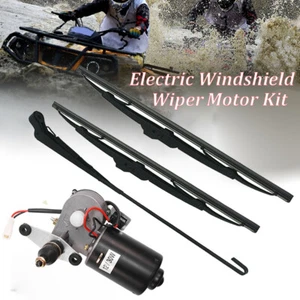 UTV 12V Electric Windshield Wiper Motor Kit For Polaris RZR Kawasaki Hard Coated - Picture 1 of 11