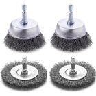 4 Pack Wire Brush For Drill, 3 Inch Driil Wire Brushes,1/4 Inch Hex Wire4571