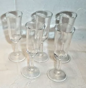 5 vasos vintage lisos transparentes de 4" con vástago de jerez parfait ver fotos - Imagen 1 de 3