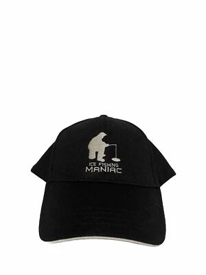 Sombrero ajustable maníaco de pesca en hielo negro y plateado Icefishingmaniac.com Foto 1 de 4