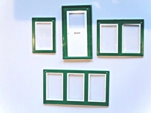 Dolls House Plain Windows and Door. Various Sizes. Green/White. 1/16 Scale. - Picture 1 of 10