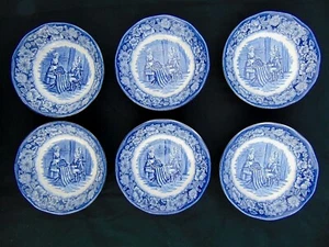 1976 Liberty Blue Staffordshire Ironstone 6 Betsy Ross Dessert Berry Bowl Dishes - Picture 1 of 8