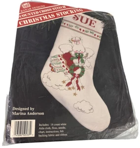 Banar Designs Bunny Angel Stocking Counted Cross Stitch Kit XCS-50533 16" NIP - Picture 1 of 2