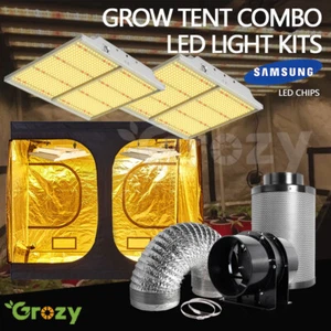 GROZY 2x2x2M Grow Tent GR 4000 LED Light 6" Carbon Filter Fan Ventilation Kits - Picture 1 of 15