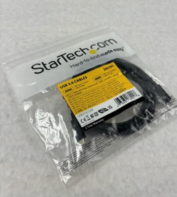New StarTech USB315CC2M Black USB-C Cable with Power Delivery USB 3.0 - Image 1 of 4