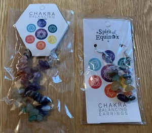 New & Sealed 7 Chakra Balancing Earrings & Bracelet DUO By Spirit Of Equinox - Picture 1 of 4