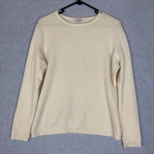 Cashmere Jumper Womens Large Cream Beige Soft Sweater Handmade In Nepal - Picture 1 of 5
