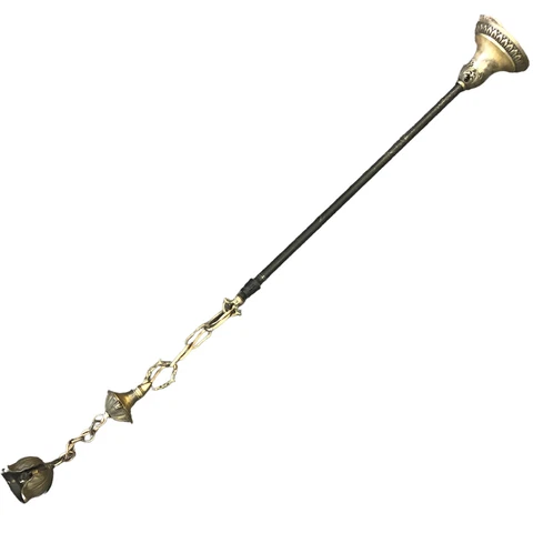 Antique Brass Ceiling Pendant Light Fixture Leaf Design Black Metal Rod 47" Cover