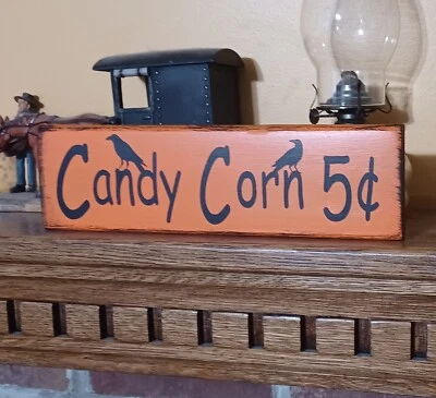 Candy Corn Fall Harvest Farmhouse Rustic Primitive Sign Country Home Décor - Image 1 of 4