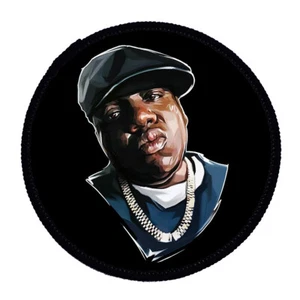 Circular Printed Patch - Notorious BIG Biggie Sketch Sew On Badge in 3 sizes - Picture 1 of 1