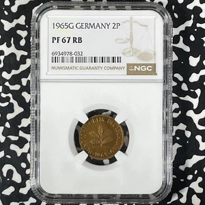 1965-G West Germany 2 Pfennig NGC PR67RB Lot#G9936 Proof! 1,200 Minted - Picture 1 of 3