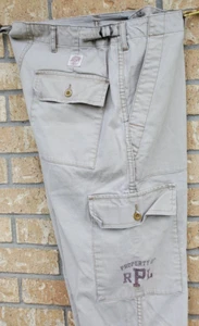 VTG Polo Jeans Company 1967 Ralph Lauren Military Cargo Mens Khaki Pant 34X30 - Picture 1 of 12