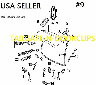 Portão de elevação Dodge Durango e mais clipes de retenção de haste "5/32 1984 - 2003 -OEM-4 - Imagem 1 de 4