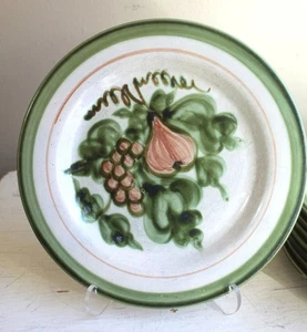 2 Vintage handbemalte Ernte Speiseteller John B Taylor Keramik MCM Volkskunst - Bild 1 von 10