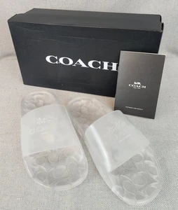 Coach Ulyssa Rubber Clear Slide US 7 B UK 5 EUR 37.5B Monogram Pattern Sandal - Picture 1 of 7