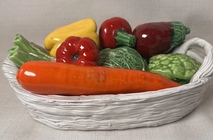 Vtg Bassano Italian Ceramic Vegetable Basket Country Core - Picture 1 of 17