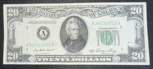1950-A Twenty Dollar Bill $20 Green Seal Federal Reserve Note - RARE TRIPLE "A" - Picture 1 of 4