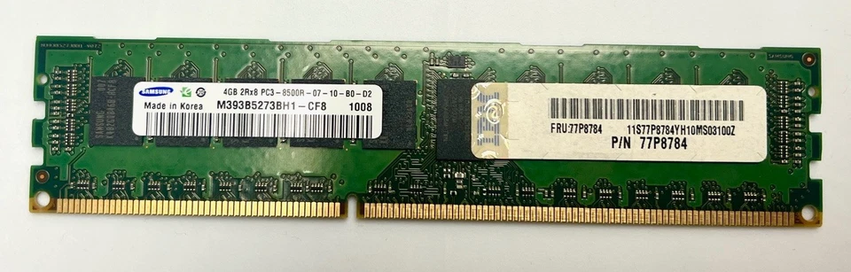 IBM 77P8784 4GB Memory DIMM 2Rx8 PC3-8500R - Image 1 of 1
