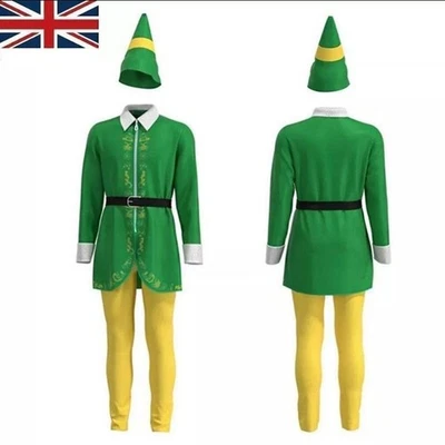 5Pcs/Set Buddy the Elf Costume Men Christmas Costume Cosplay Full Set Costume