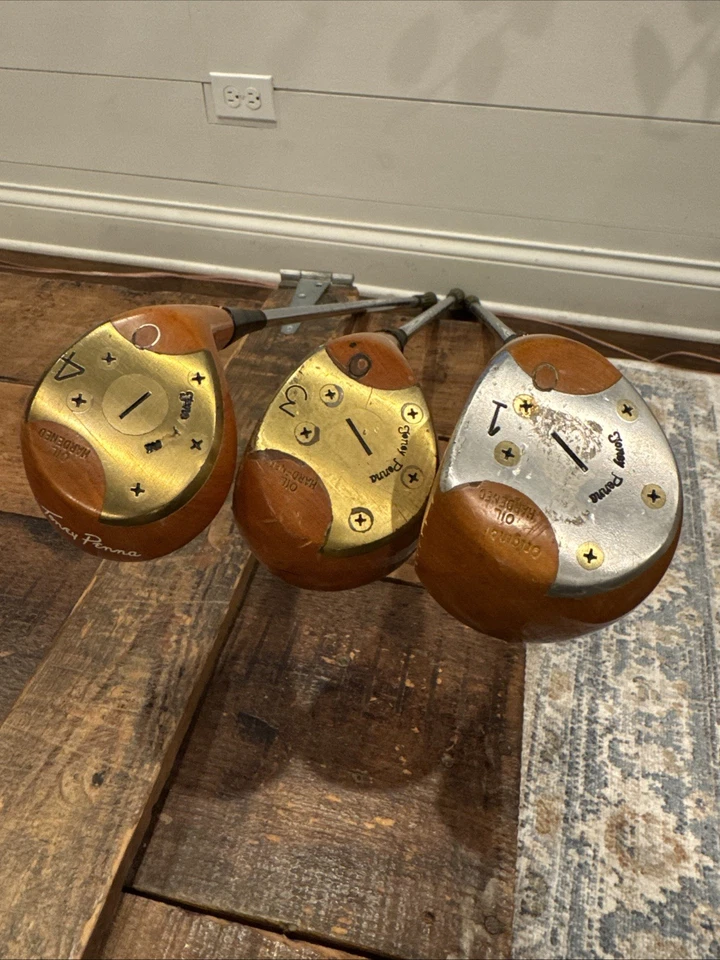 Toney Penna Original Blonde Persimmon Oil Hardened Driver Fairway 1 3 4 Wood Set - Image 1 of 4