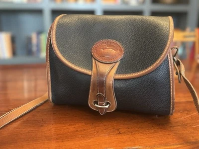 Vintage Dooney & Bourne Essex Black Pebble Leather Crossbody w/Gold Hardware - Image 1 of 4