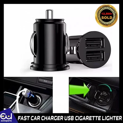 FAST CAR CHARGER  2 USB CIGARETTE LIGHTER SOCKET DUAL ADAPTER FOR IPHONE SAMSUNG - Image 1 of 4
