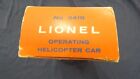 LIONEL 3419 OPERATING HELICOPTOR CAR ORIGINAL BOX ONLY