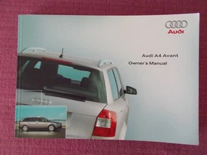 AUDI A4 AVANT ESTATE (2000 - 2004) OWNERS MANUAL - USER GUIDE - HANDBOOK. - Picture 1 of 2