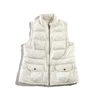 Chaleco Ann Taylor para mujer M blanco acolchado polar forrado plumas chaleco acolchado Foto 1 de 4