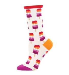 Calcetines Crew Bandera Lesbiana Calcetines Algodón Blanco Algodón Diseño Helados UK 3-8 - Imagen 1 de 1