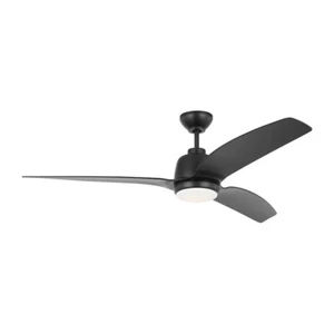 Visual Comfort Avila Coastal 1 Light LED Ceiling Fan, Black/White - 3AVLCR60MBKD - Picture 1 of 1