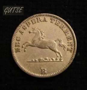 ALEMANIA (HANNOVER), GEORGE V, 6 PENIQUES 1851, CABALLO, CASI SIN CIRCULAR - Imagen 1 de 2