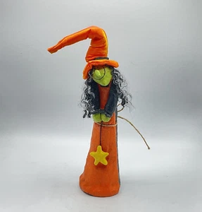 Halloween Wicked Witch Folk Art Figure Figurine Tall - Picture 1 of 8