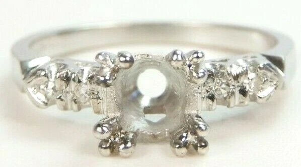 Antique Art Deco Mounting Setting Platinum Hold 5-5.5MM Ring Size 5.75 UK-L - Image 1 of 4