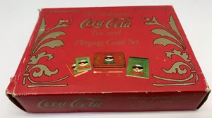 Vintage Coca Cola Collectibles Antique Tin And Playing Cards /Score Pad/Pencil - Picture 1 of 6