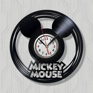Mickey Mouse Vinyl Wall Clock Record Silent Clock Kids Room Decor Gift - Picture 1 of 1