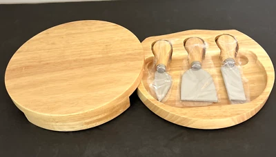 Wood Cheese Board Charcuterie Serving Tray with Utensils & Storage   - Image 1 of 4